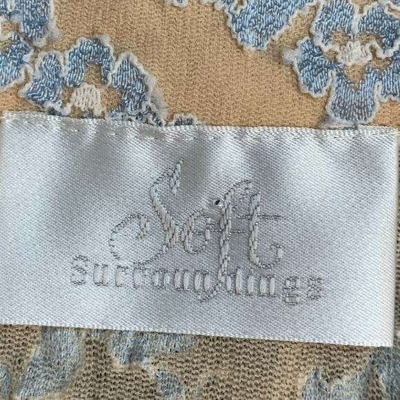 Soft Surroundings Women's Med Top Blue Cream Floral Lace Long Sleeve - Picture 9 of 9